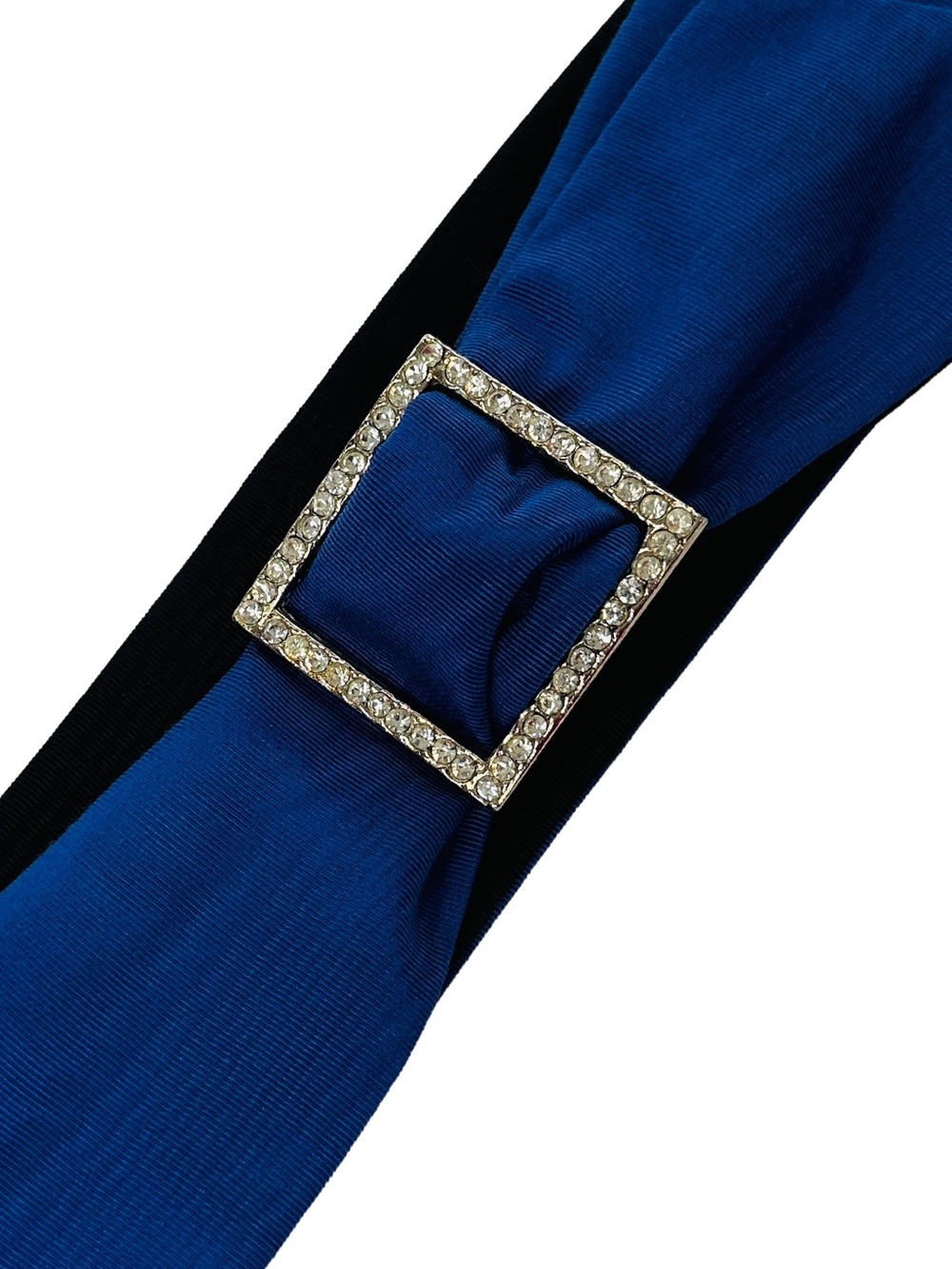Vintage Reversible fabric belt Belt with Rhinestone Buckle S